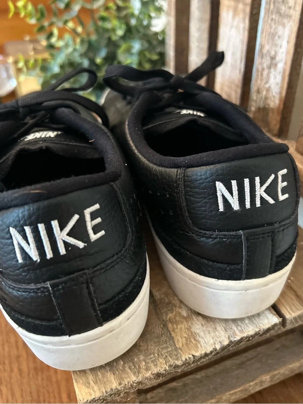 Nike Blazer Low X Black Leather Sneakers DA2045-001 Mens Size 7